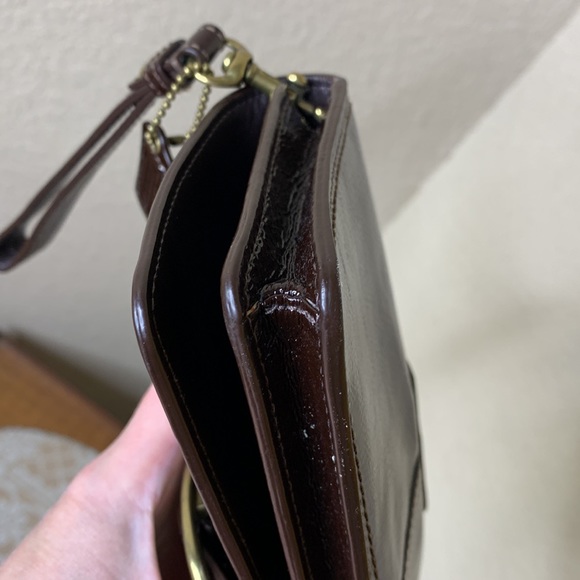 Coach Bleecker patent leather Chocolate Brown wristlet/clutch - Picture 3 of 10